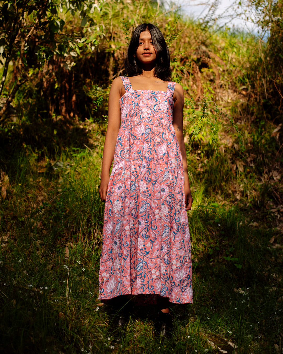 PEACH FLORAL RAPID MAXI DRESS