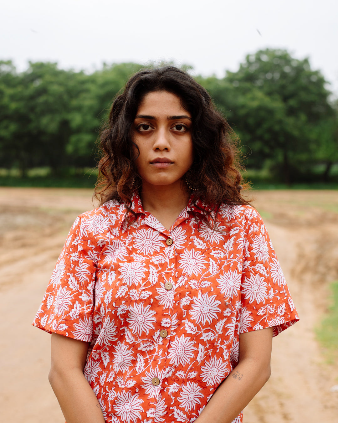 TANGERINE FLORAL RAPID SHIRT