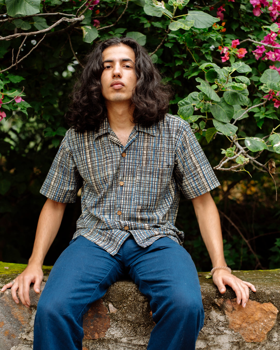 BLUE CHECKED BAGRU SHIRT