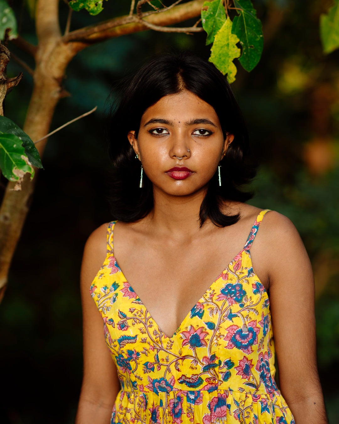 YELLOW FLORAL RAPID SHORT DRESS