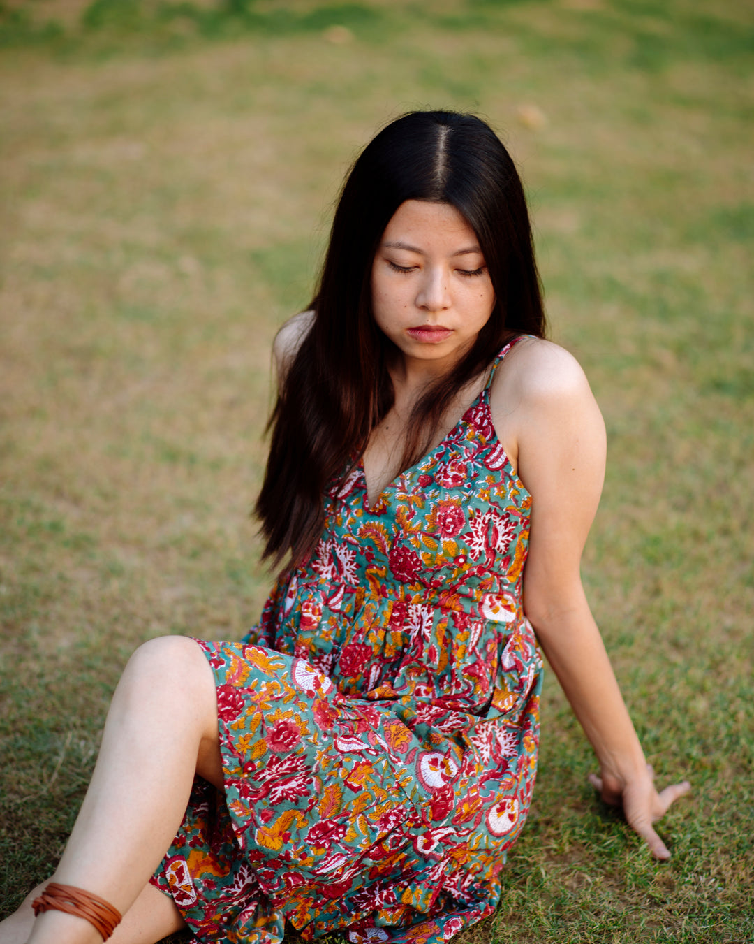 GREEN TROPICAL RAPID SHORT DRESS