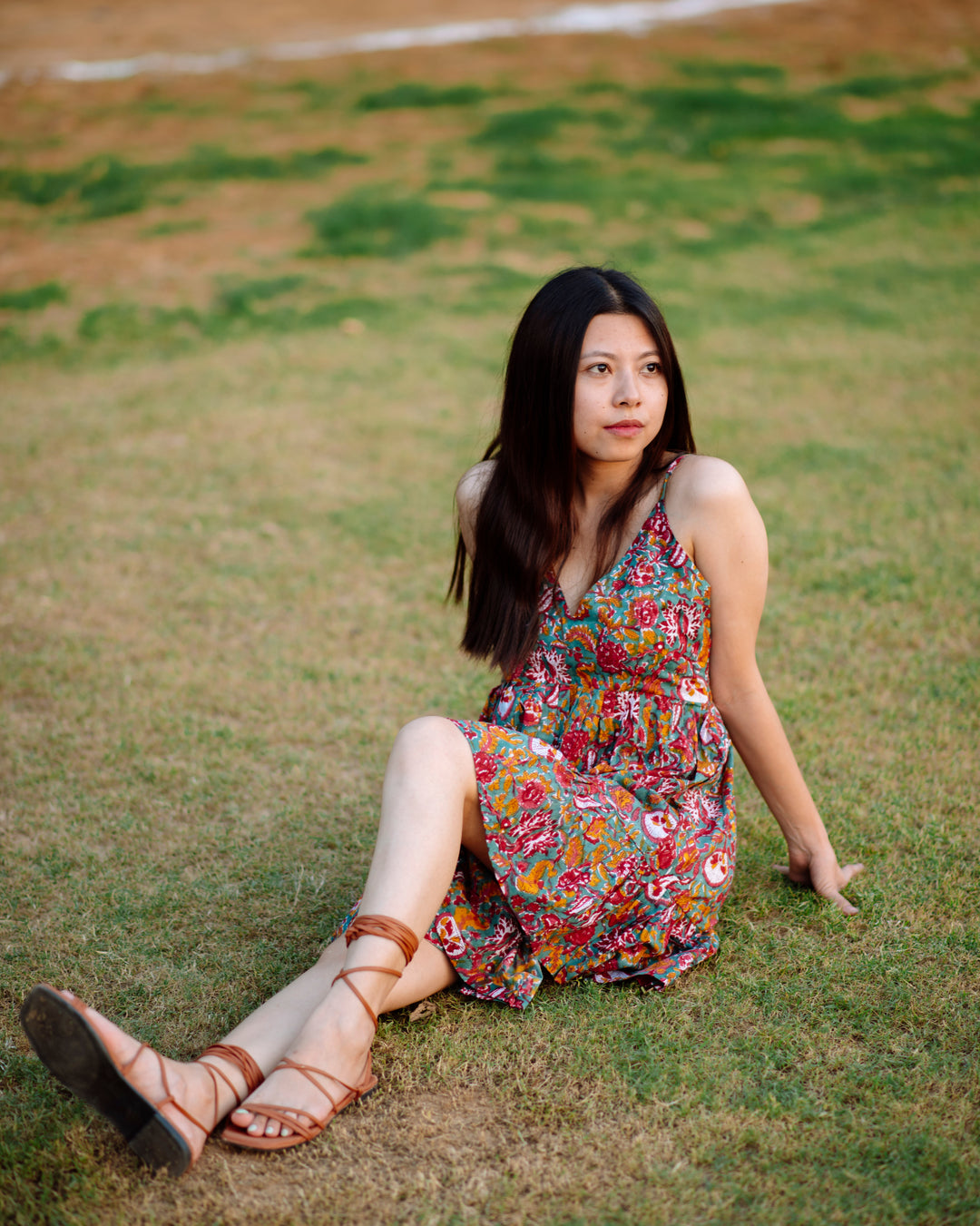 GREEN TROPICAL RAPID SHORT DRESS