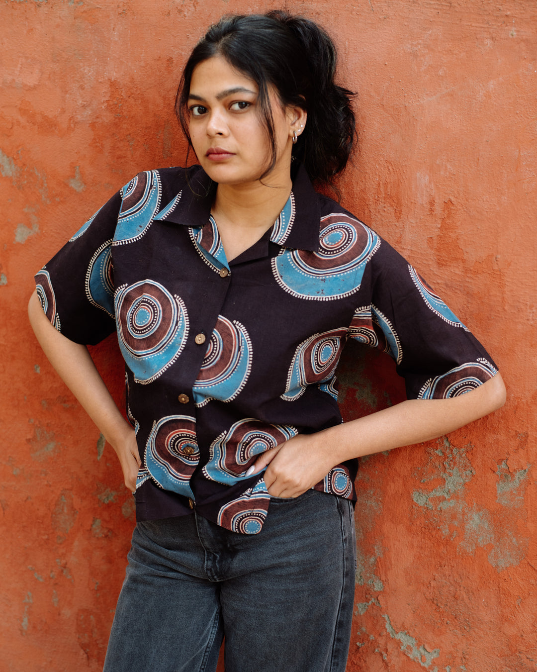BLACK NAZAR BATTU AJRAKH SHIRT