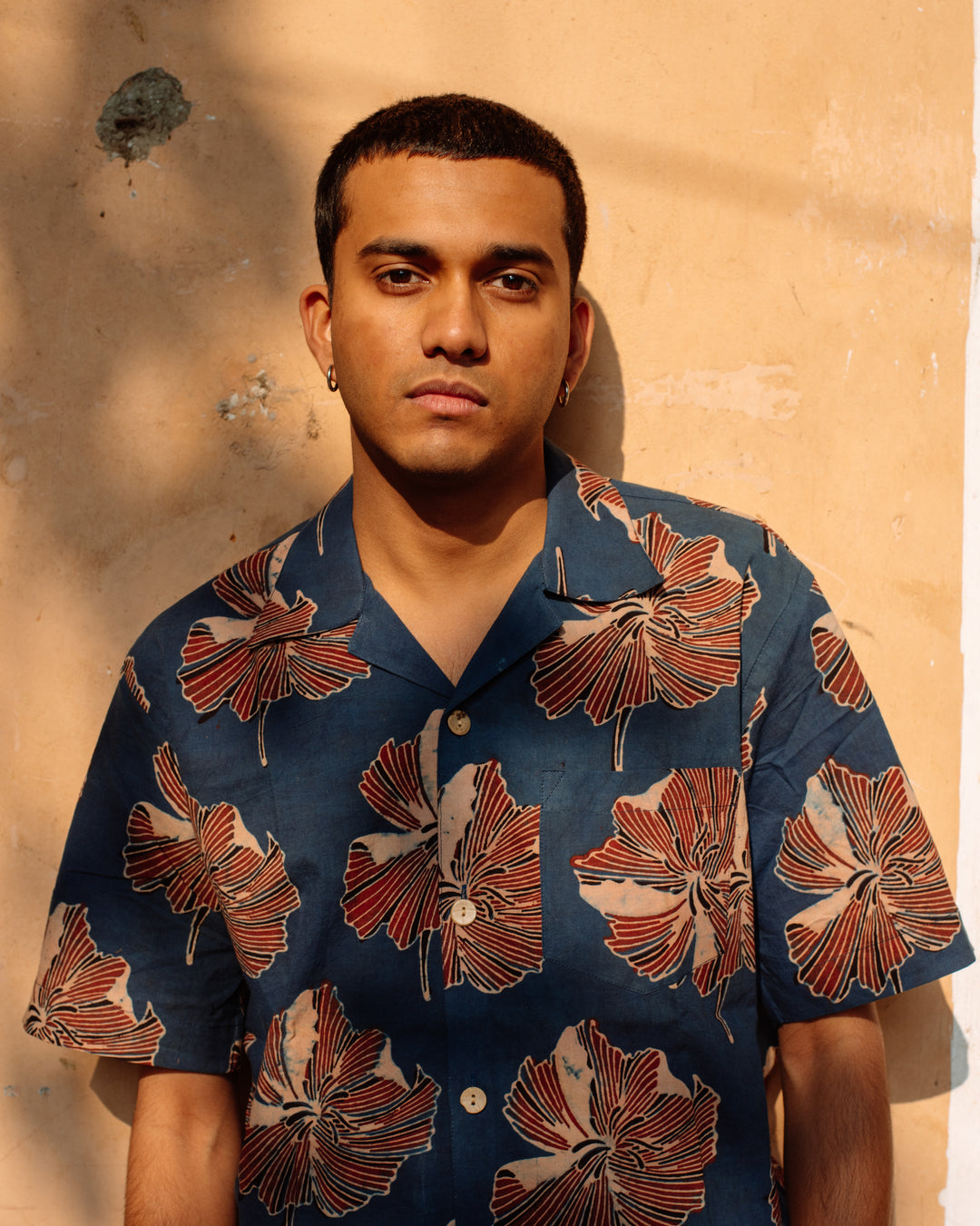 INDIGO HIBISCUS AJRAKH SHIRT