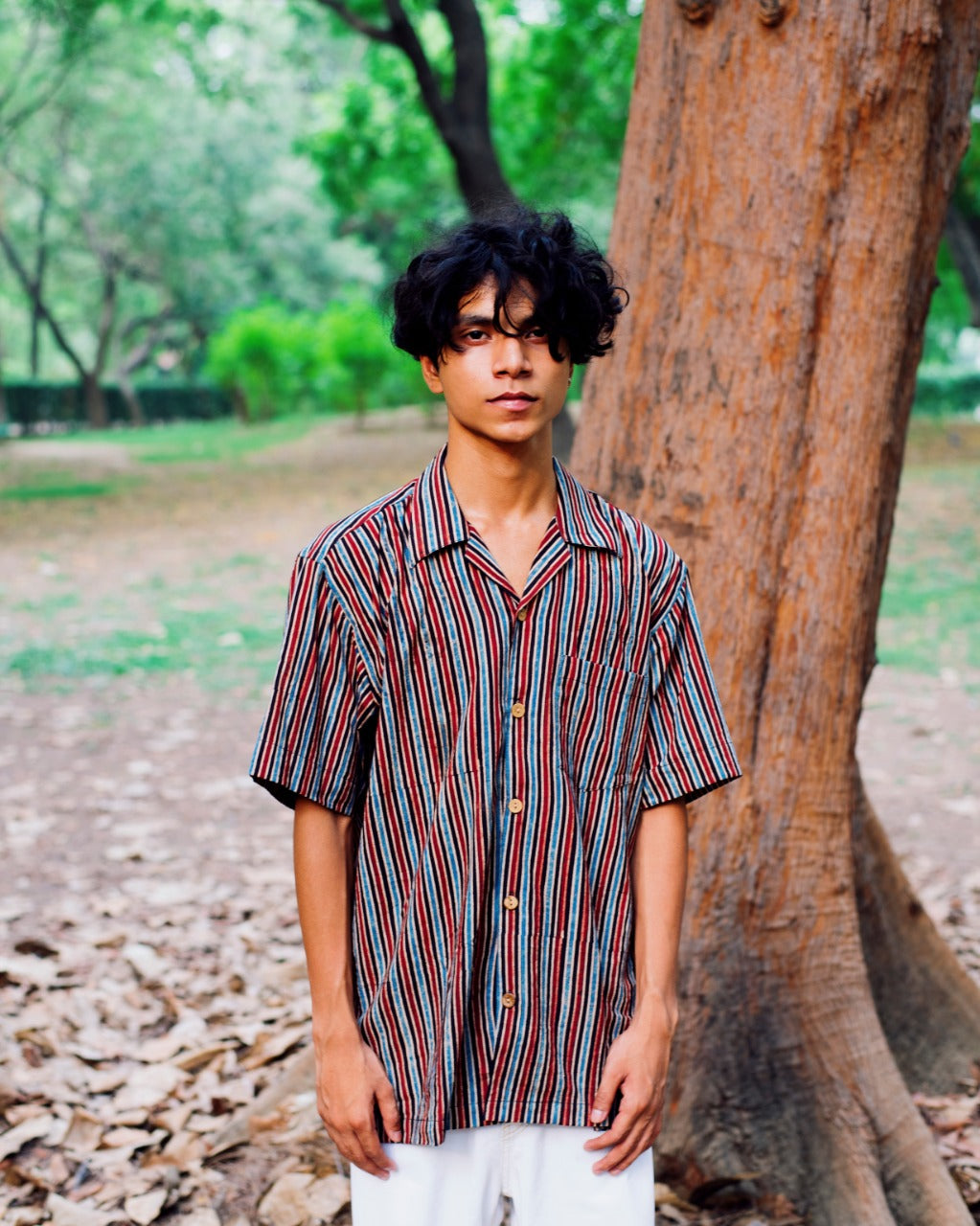 BLACK STRIPED AJRAKH SHIRT