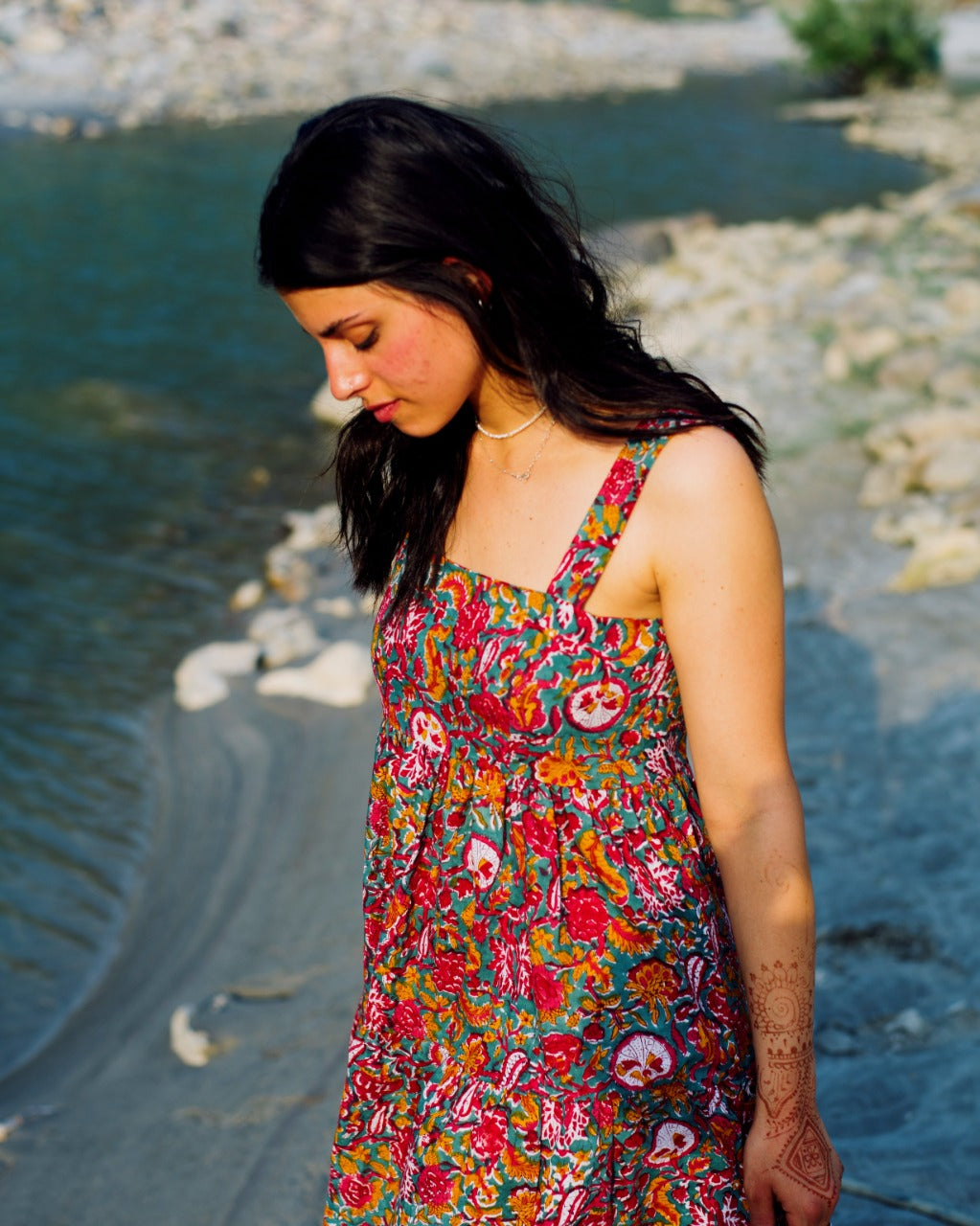 GREEN TROPICAL RAPID MAXI DRESS