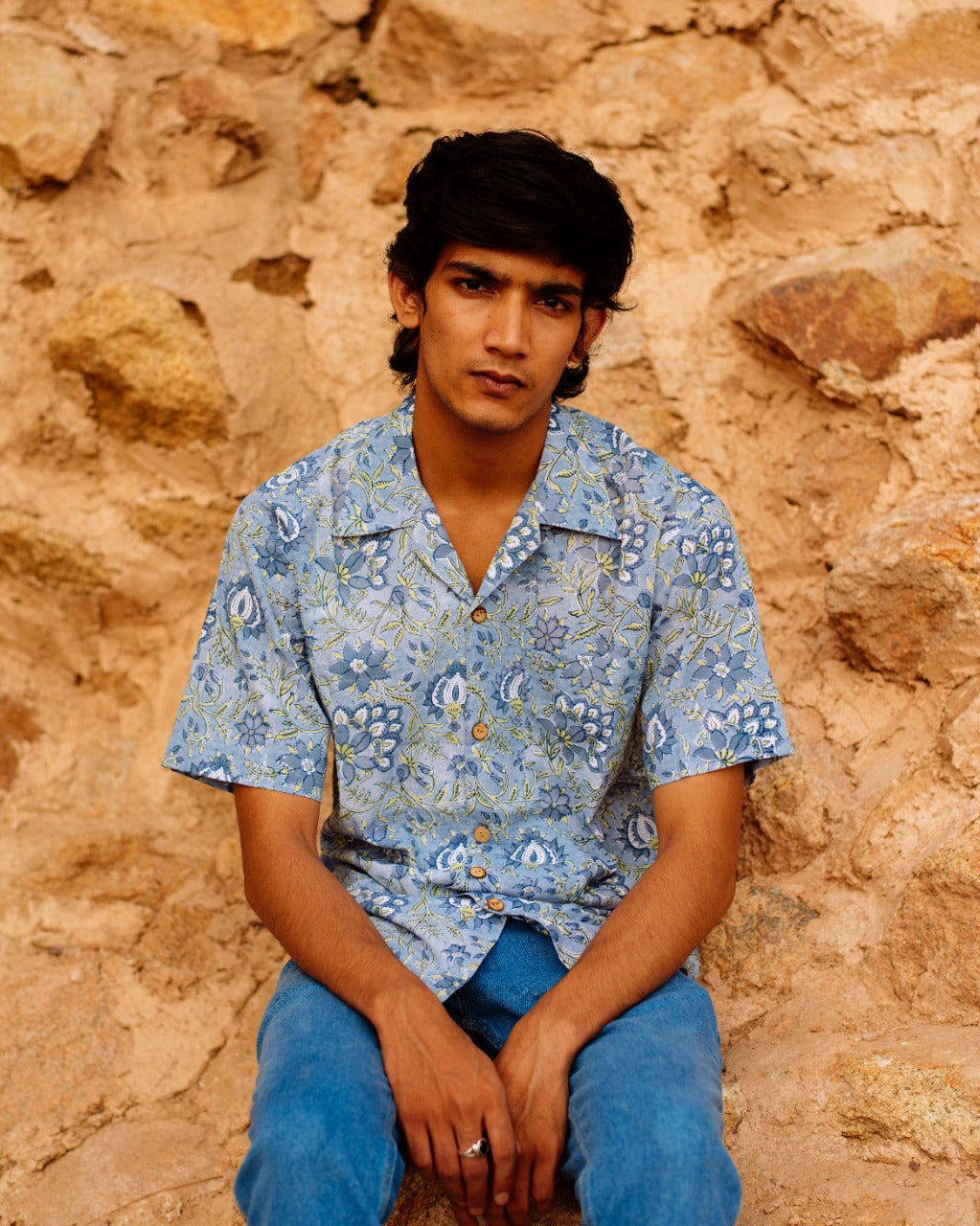 SKY BLUE FLORAL RAPID SHIRT