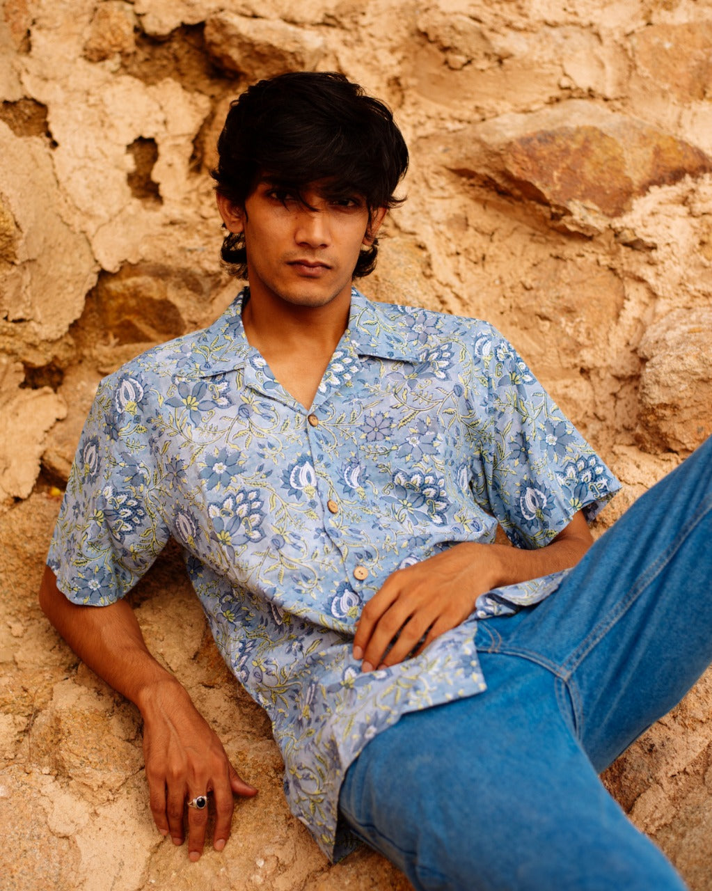 SKY BLUE FLORAL RAPID SHIRT