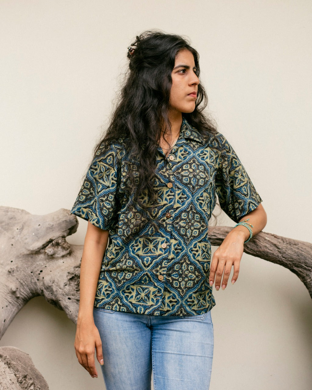BLUE SACRED AJRAKH SHIRT