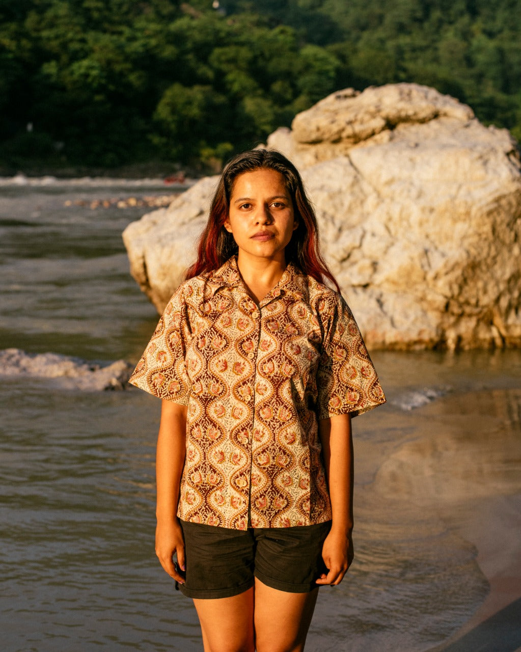 MAROON OGEE KALAMKARI SHIRT