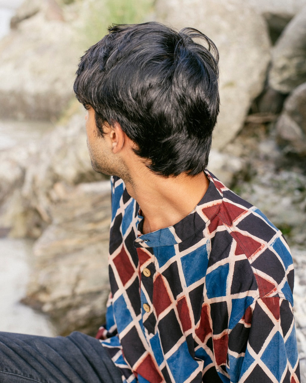 KAJU KATLI AJRAKH SHORT KURTA