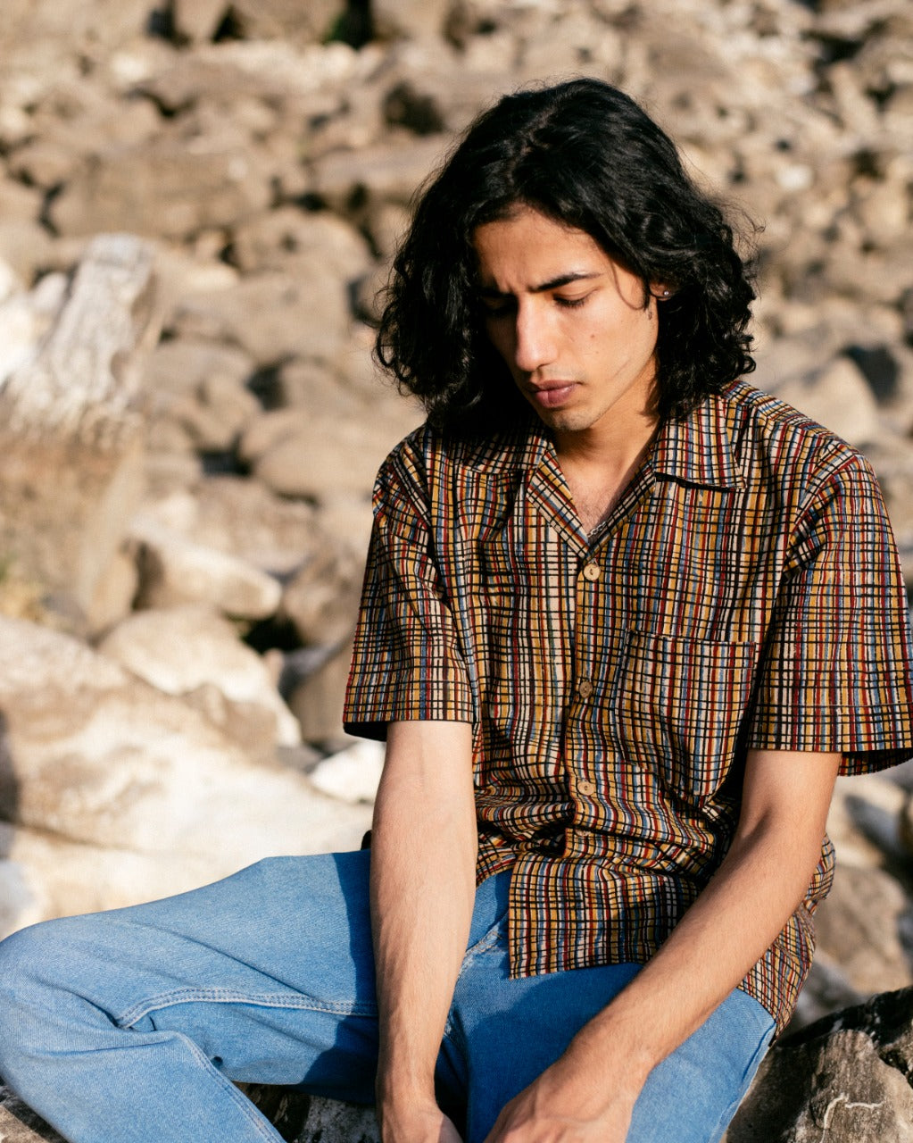 MULTI CHECKED BAGRU SHIRT