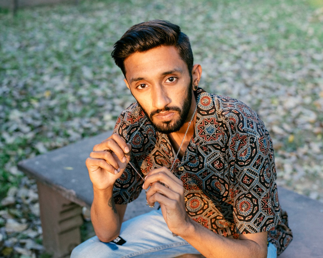 BLACK SACRED AJRAKH SHIRT