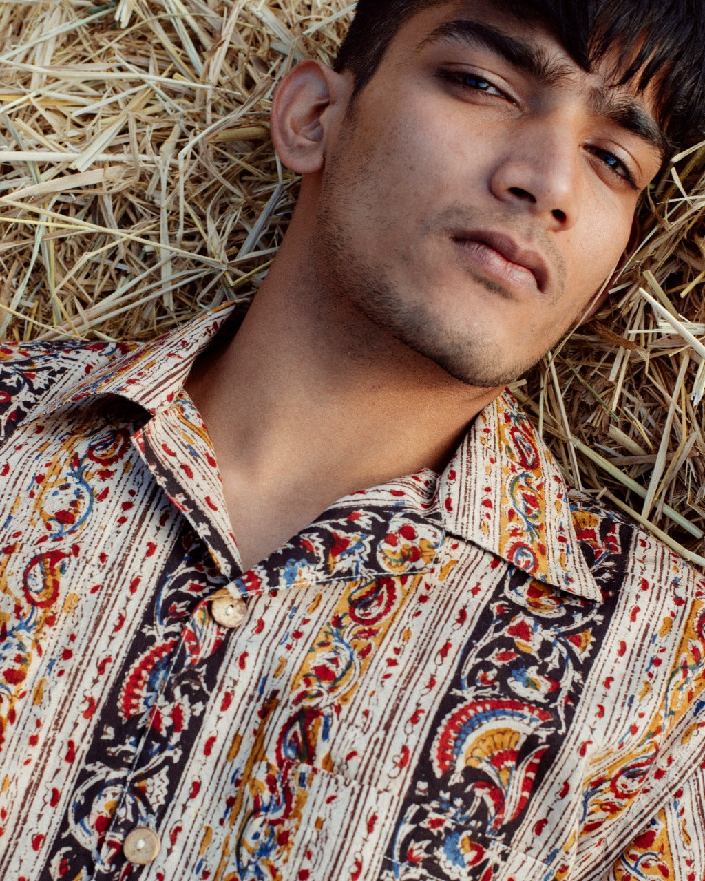 BLACK STRIPED KALAMKARI SHIRT