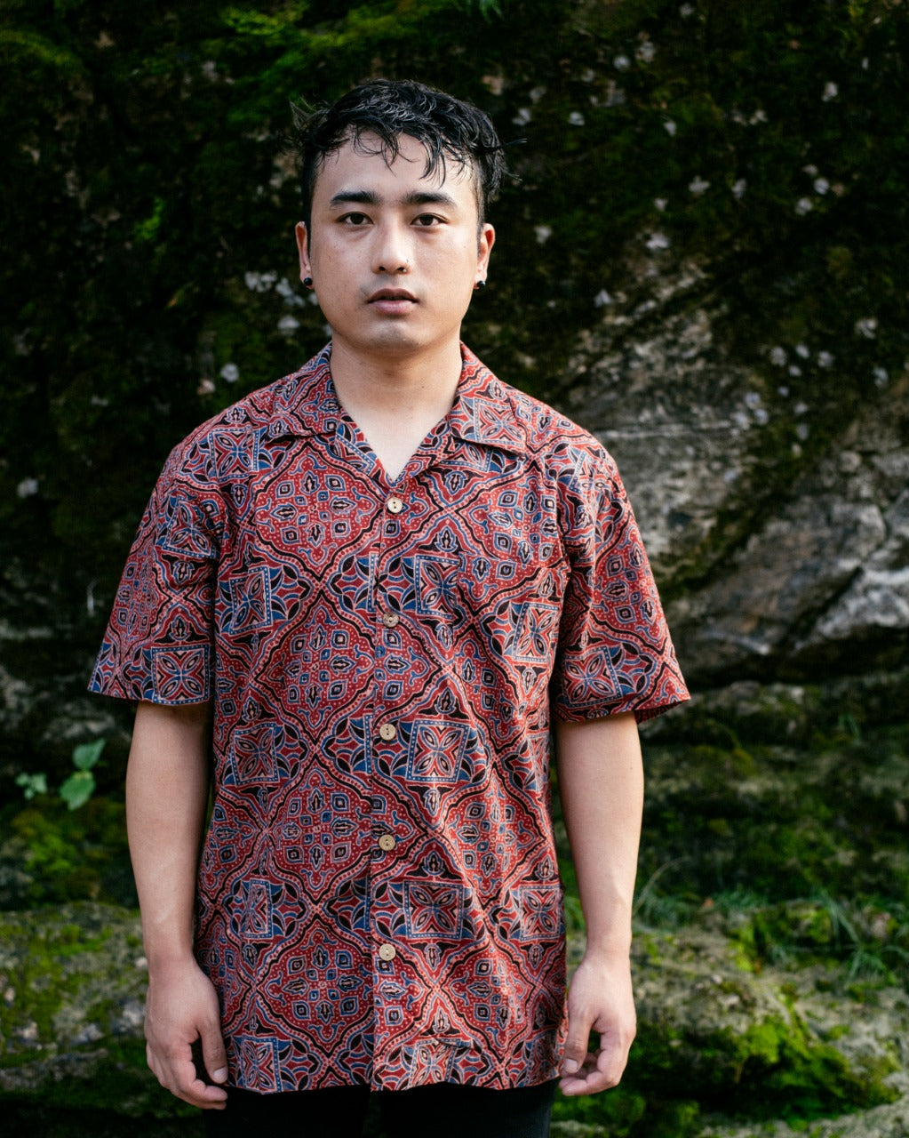 MAROON SACRED AJRAKH SHIRT