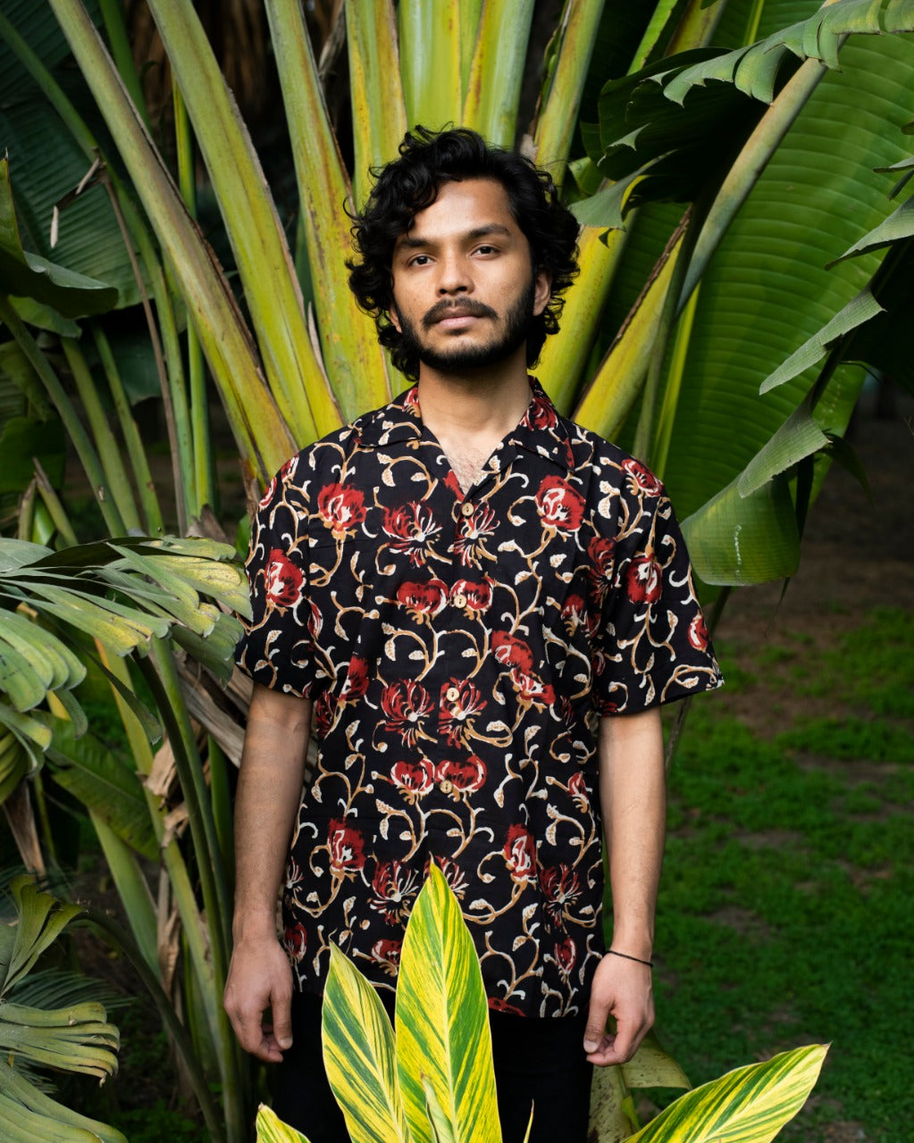 RED HIBISCUS KALAMKARI SHIRT