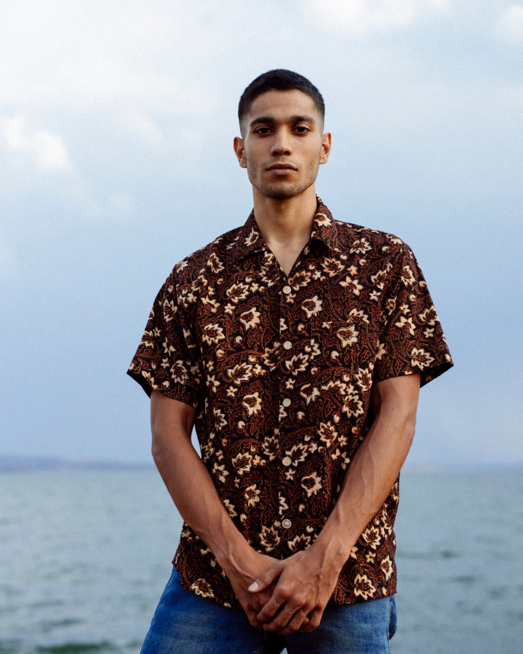 BROWN LEAF AJRAKH SHIRT