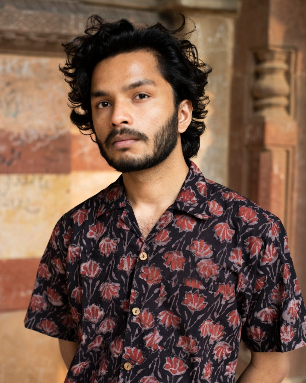 ORANGE TULIP AJRAKH SHIRT