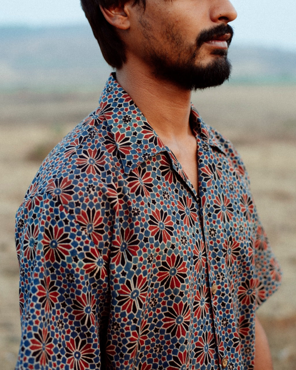 FLORAL INDIGO AJRAKH SHIRT