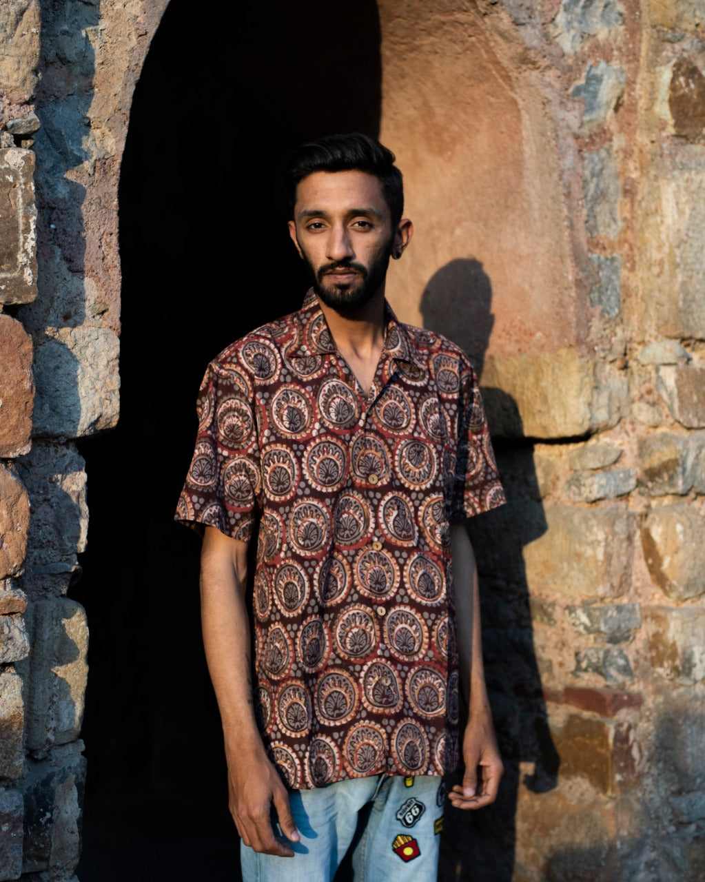 LOTUS STEM AJRAKH SHIRT