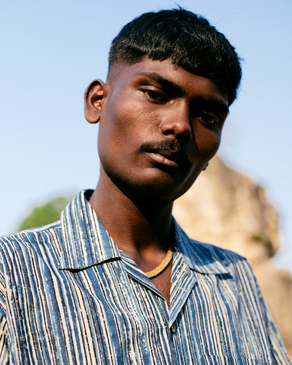 BLUE STRIPED BAGRU SHIRT