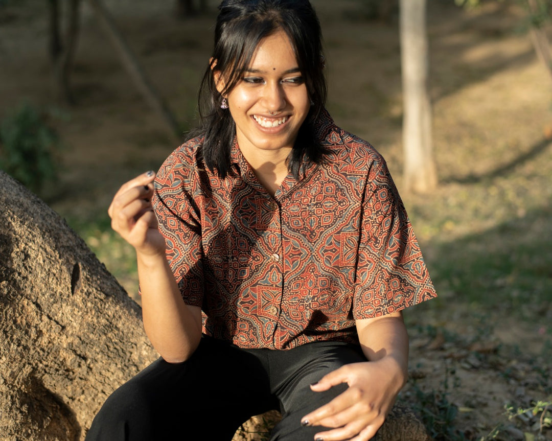 KAALI BINDI AJRAKH SHIRT