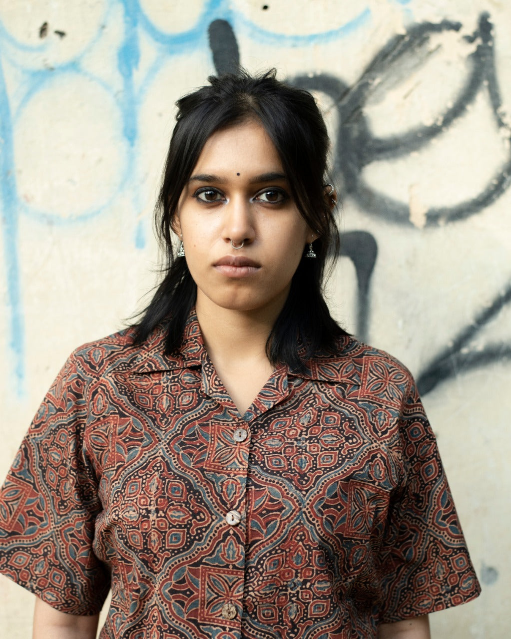 KAALI BINDI AJRAKH SHIRT