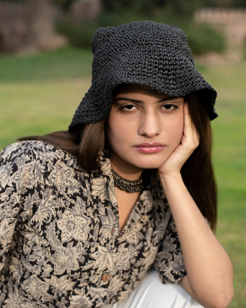 BLACK AND GREY KALAMKARI SHIRT