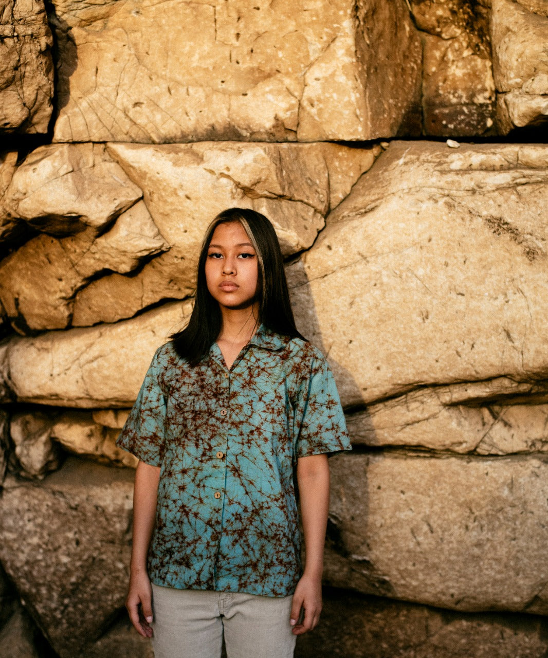 TURQUOISE BATIK SHIRT