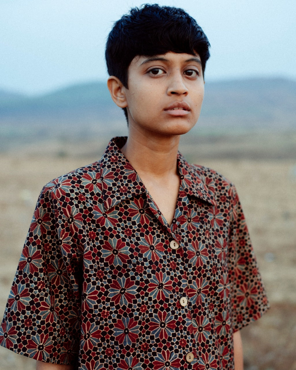 FLORAL MAROON AJRAKH SHIRT