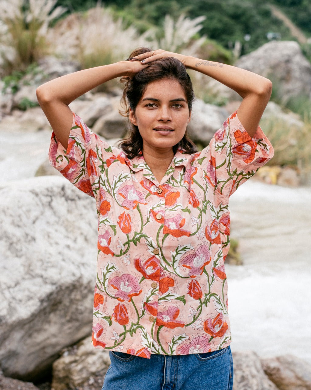 PALE PINK FLORAL RAPID SHIRT