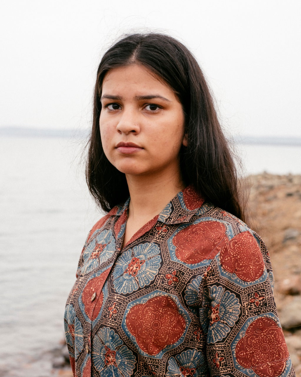 BLUE GEOMETRICAL AJRAKH SHIRT
