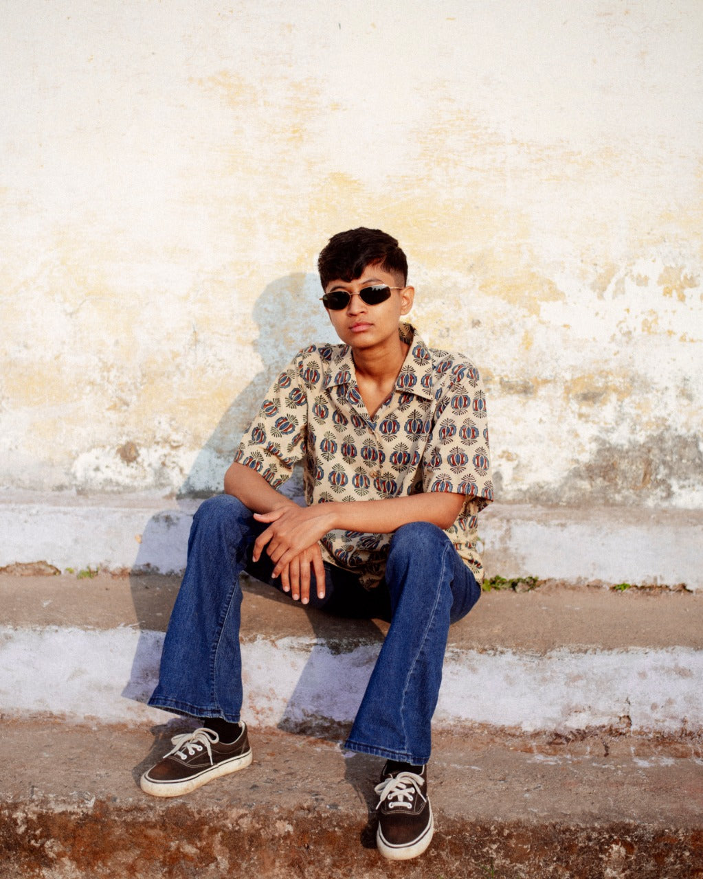 CREAM BEETLE AJRAKH SHIRT