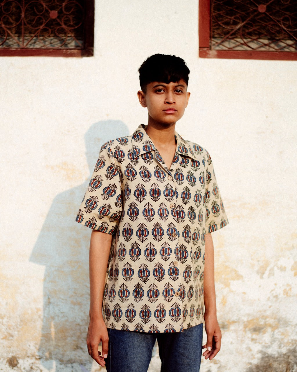 CREAM BEETLE AJRAKH SHIRT
