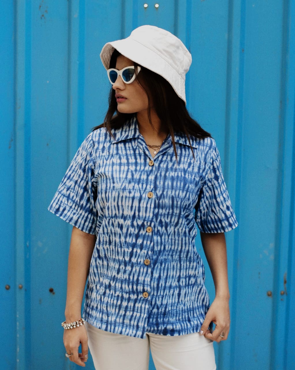 BLUE SHIBORI SHIRT