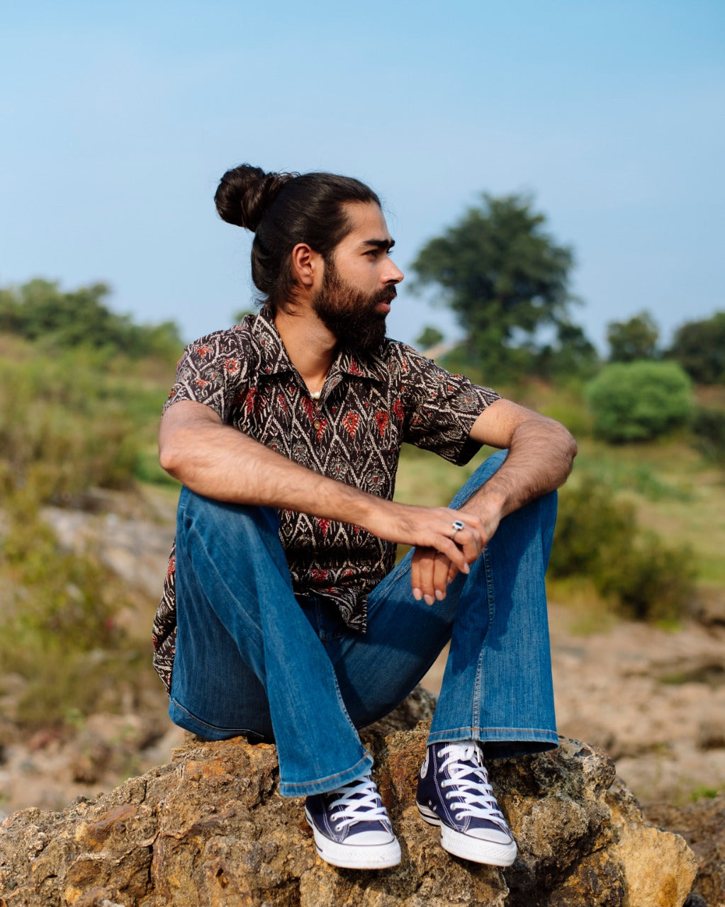 IKAT PRINT BAGRU SHIRT