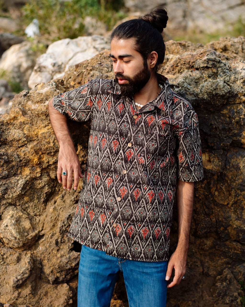 IKAT PRINT BAGRU SHIRT