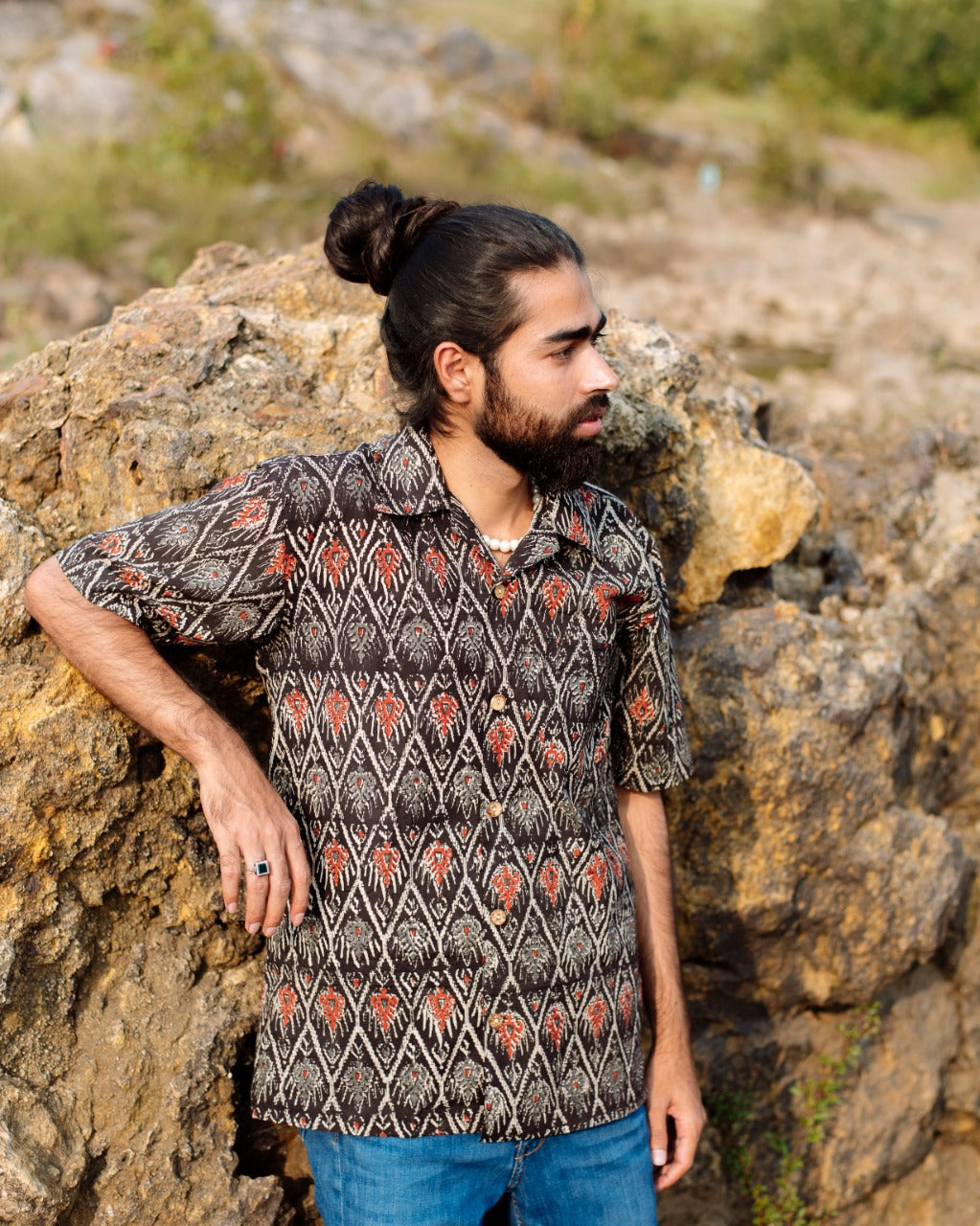 IKAT PRINT BAGRU SHIRT