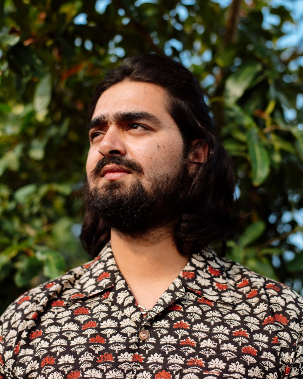 RED FLOWER BAGRU SHIRT
