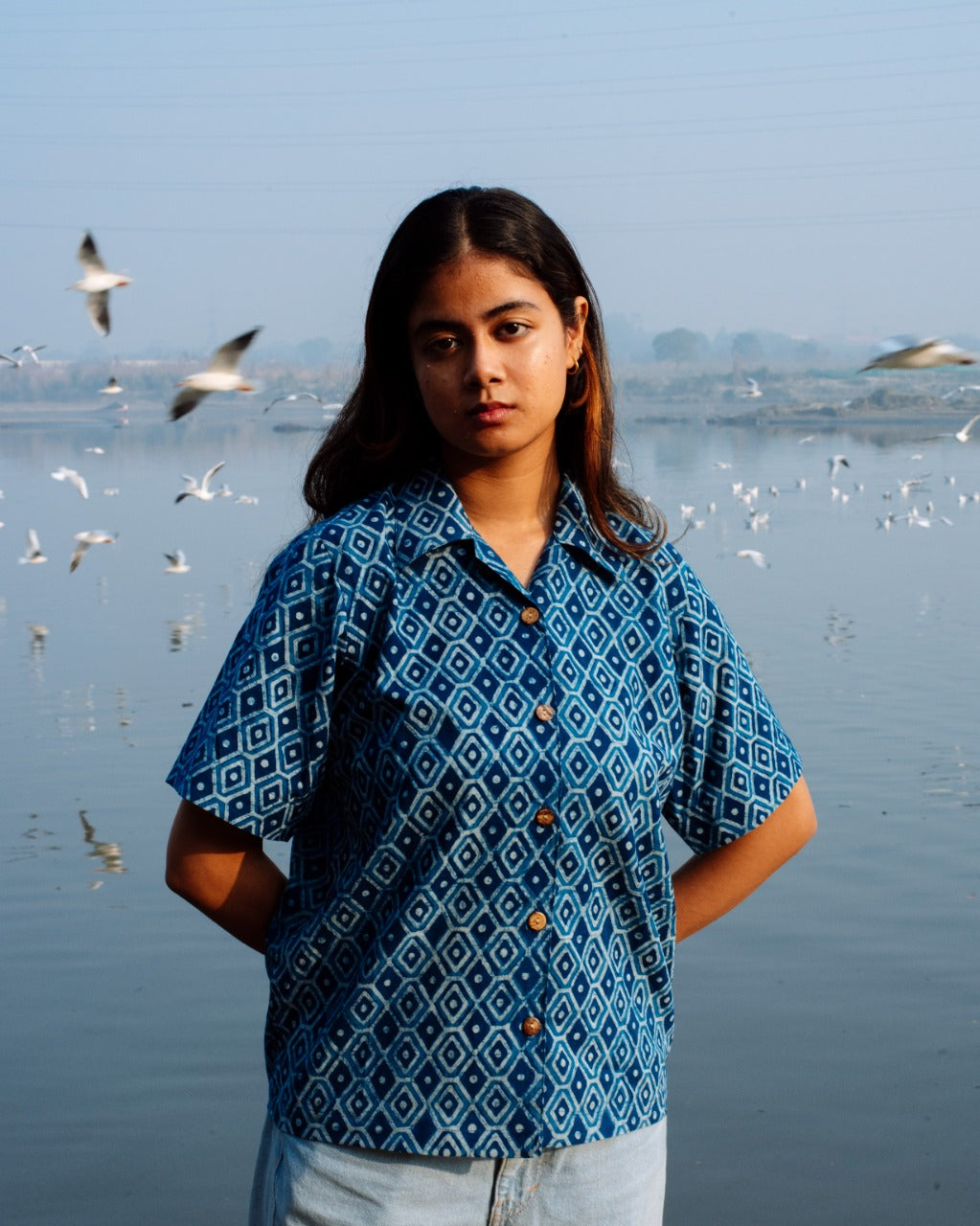 KAJU KATLI INDIGO DABU SHIRT
