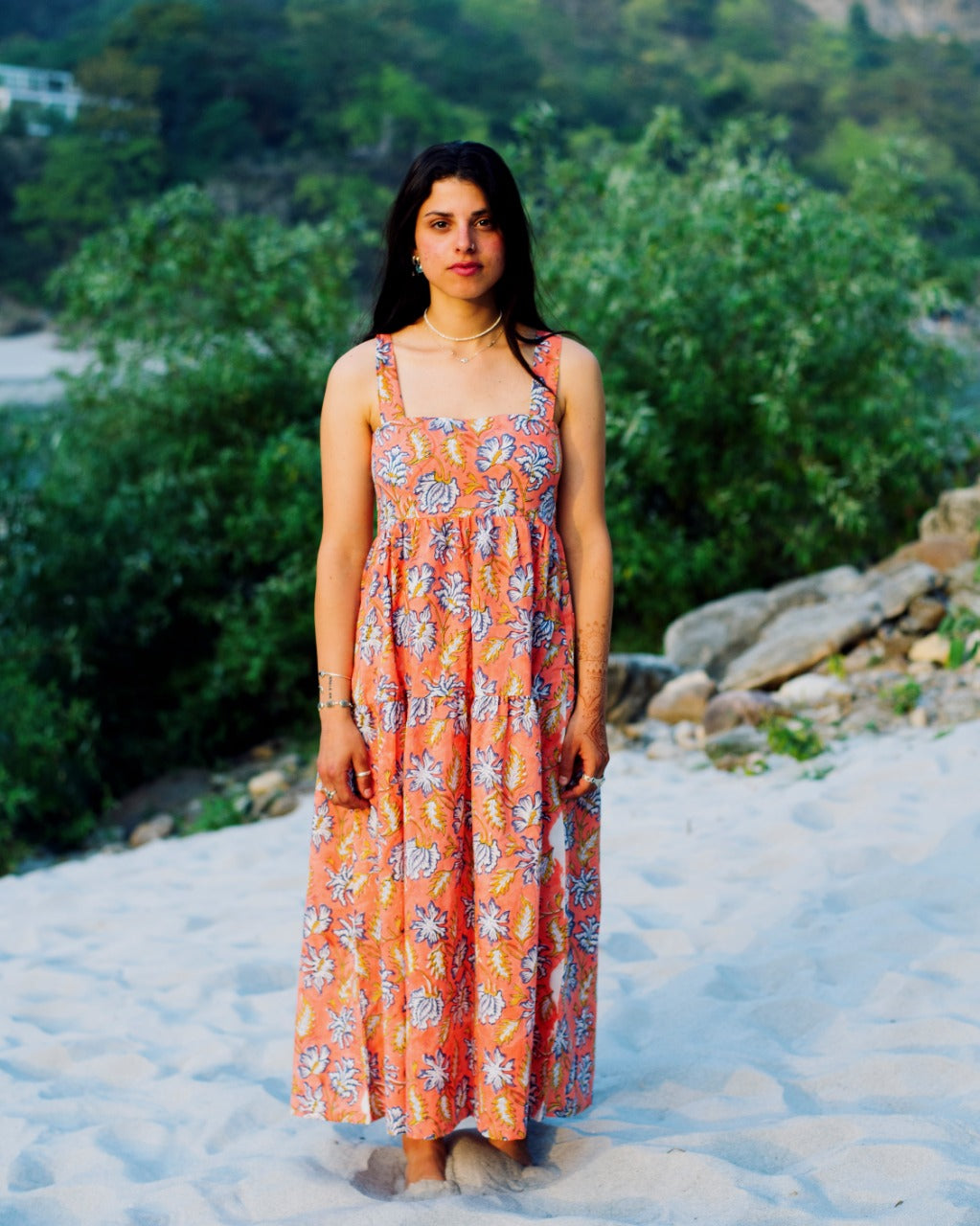 ORANGE FLORAL RAPID MAXI DRESS