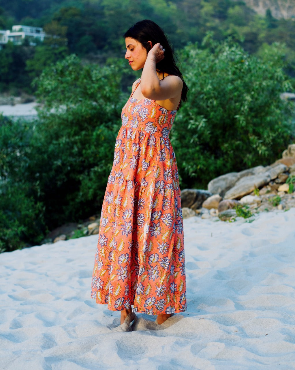 ORANGE FLORAL RAPID MAXI DRESS