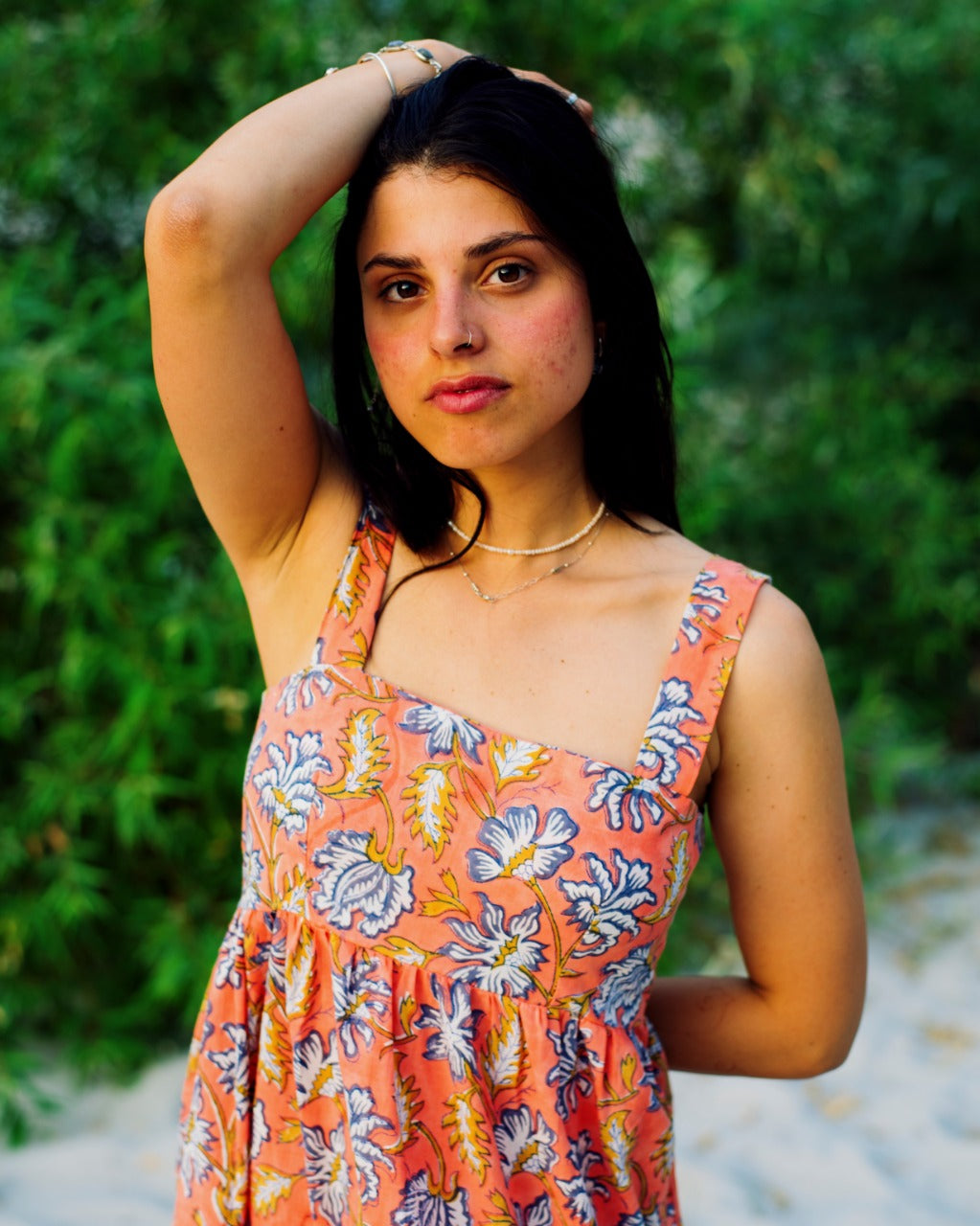 ORANGE FLORAL RAPID MAXI DRESS