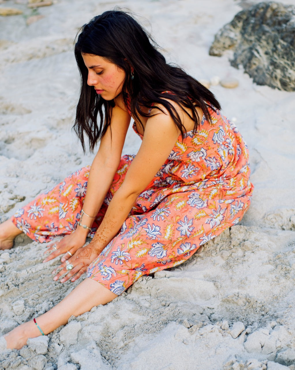 ORANGE FLORAL RAPID MAXI DRESS