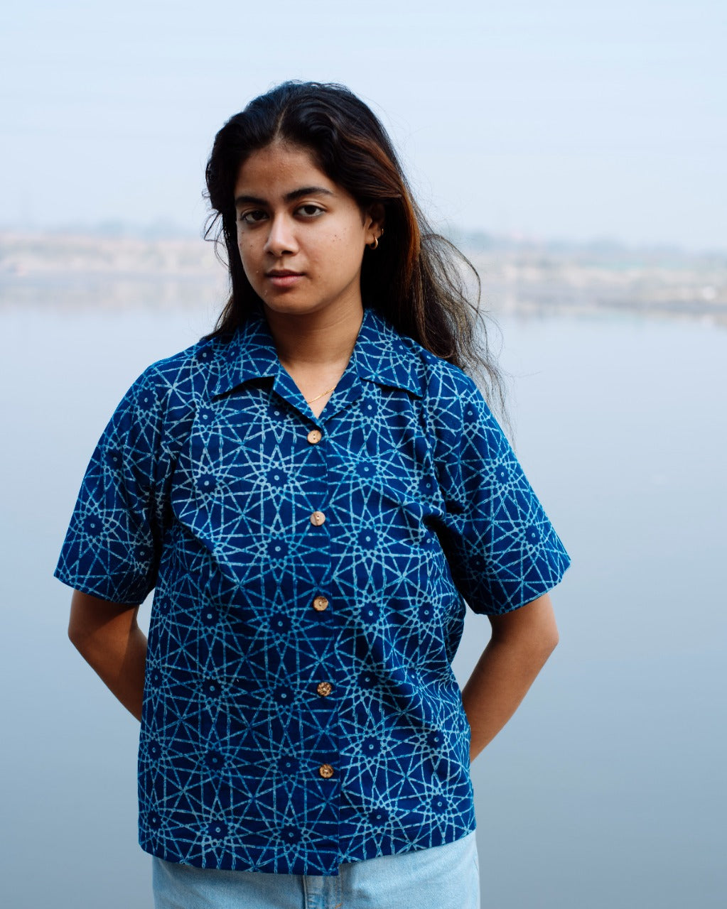 PSYCHEDELIC INDIGO DABU SHIRT