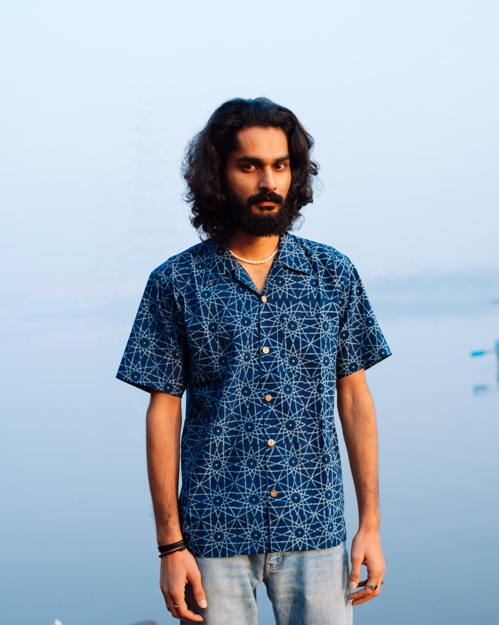 PSYCHEDELIC INDIGO DABU SHIRT