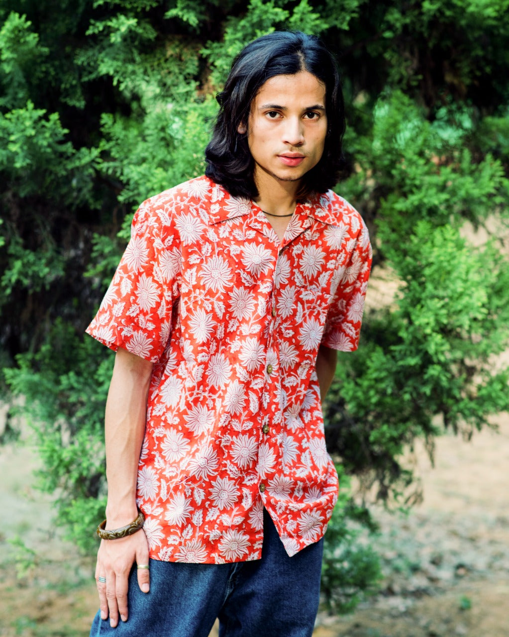 TANGERINE FLORAL RAPID SHIRT