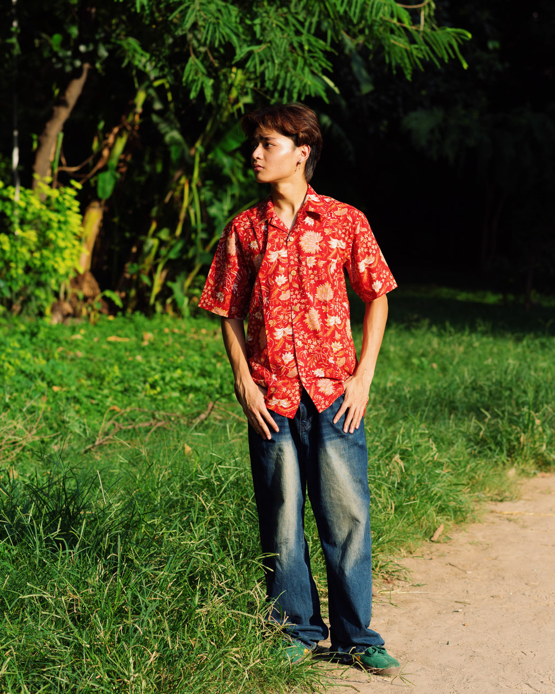 RED FLORAL RAPID SHIRT