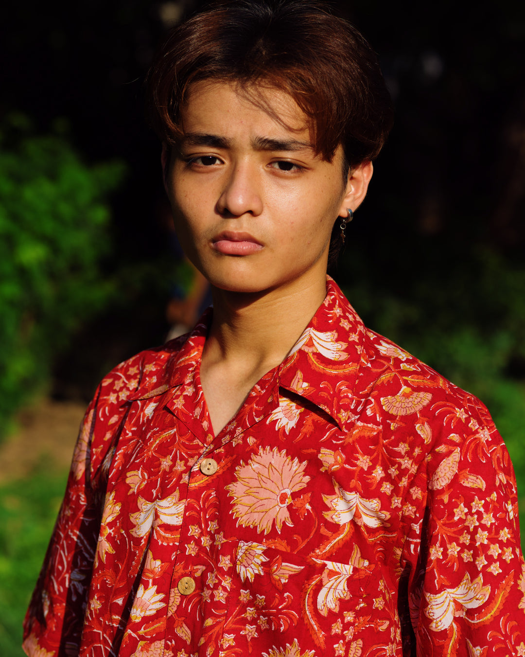 RED FLORAL RAPID SHIRT