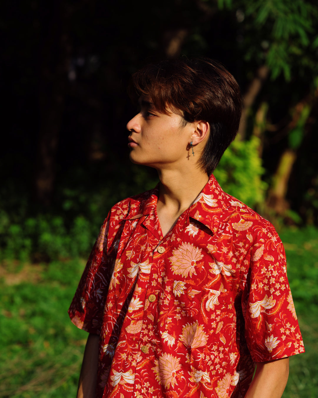 RED FLORAL RAPID SHIRT